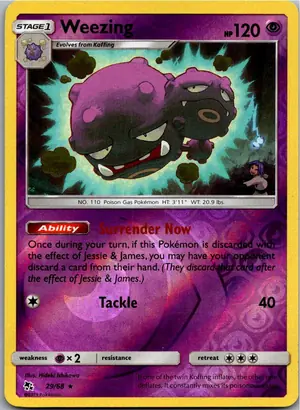 Pokémon-Karte Weezing Smogmog 29/68 Verborgenes Schicksal