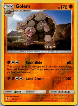 Pokémon-Karte Golem Geowaz 35/68 Verborgenes Schicksal