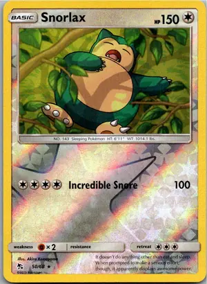 Pokémon-Karte Snorlax Relaxo 50/68 Verborgenes Schicksal