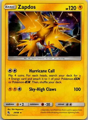 Pokémon-Karte Zapdos 24/68 Verborgenes Schicksal