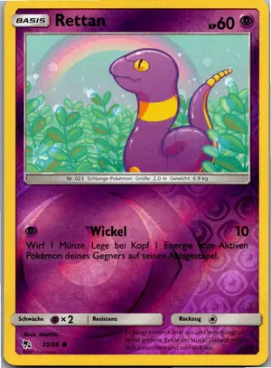 Pokémon-Karte Rettan 25/68 Verborgenes Schicksal
