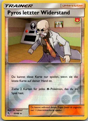 Pokémon-Karte Pyros letzter Widerstand 52/68 Verborgenes Schicksal