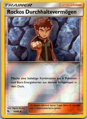 Pokémon-Karte Rockos Durchhaltevermögen 53/68 Verborgenes Schicksal