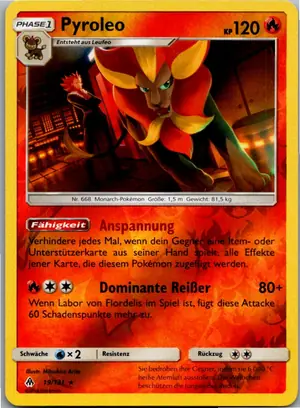 Pokémon-Karte Pyroleo 19/131 Grauen Der Lichtfinsternis