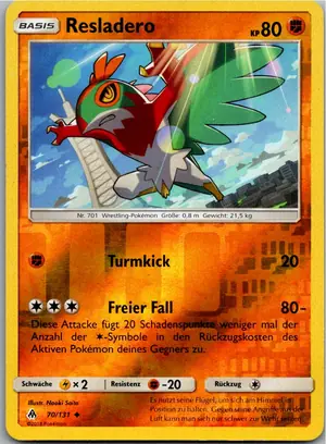 Pokémon-Karte Resladero 70/131 Grauen Der Lichtfinsternis