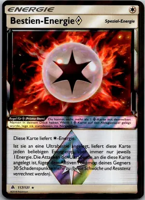 Pokémon-Karte Bestien-Energie Prisma-Stern 117/131 Grauen Der Lichtfinsternis