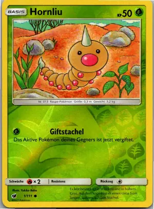 Pokémon-Karte Hornliu 1/111 Aufziehen der Sturmröte