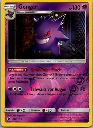 Pokémon-Karte Gengar 38/111 Aufziehen der Sturmröte