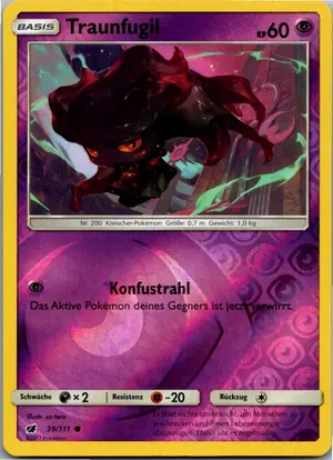 Pokémon-Karte Traunfugil 39/111 Aufziehen der Sturmröte