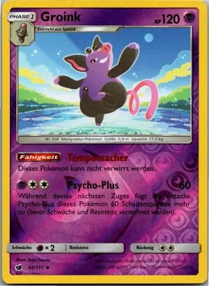 Pokémon-Karte Groink 42/111 Aufziehen der Sturmröte