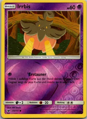 Pokémon-Karte Irrbis 44/111 Aufziehen der Sturmröte