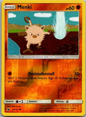 Pokémon-Karte Menki 50/111 Aufziehen der Sturmröte
