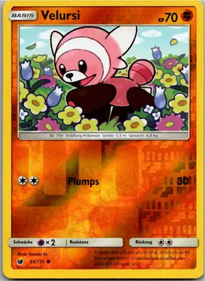 Pokémon-Karte Velursi 55/111 Aufziehen der Sturmröte