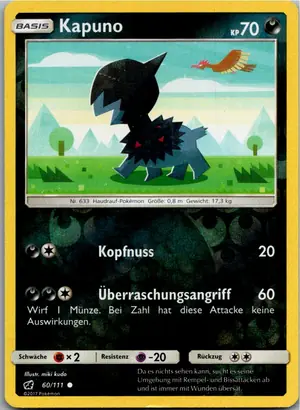 Pokémon-Karte Kapuno 60/111 Aufziehen der Sturmröte