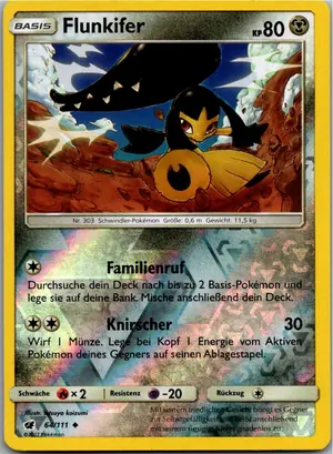 Pokémon-Karte Flunkifer 64/111 Aufziehen der Sturmröte