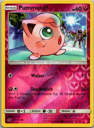Pokémon-Karte Pummeluff 71/111 Aufziehen der Sturmröte