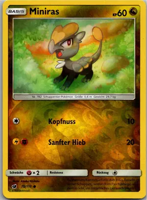 Pokémon-Karte Miniras 75/111 Aufziehen der Sturmröte