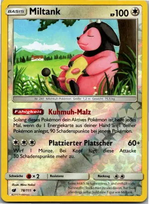 Pokémon-Karte Miltank 78/111 Aufziehen der Sturmröte