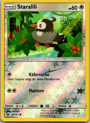 Pokémon-Karte Staralili 81/111 Aufziehen der Sturmröte