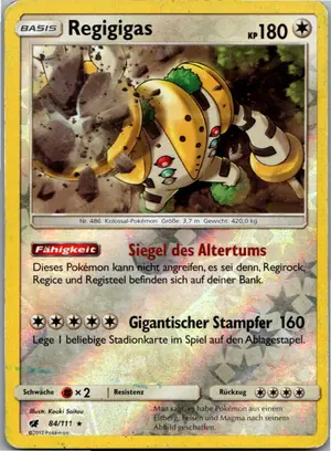 Pokémon-Karte Regigigas 84/111 Aufziehen der Sturmröte