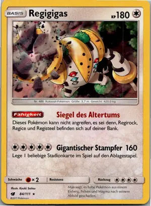 Pokémon-Karte Regigigas 84/111 Aufziehen der Sturmröte