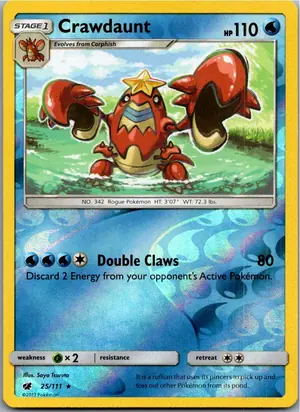 Pokémon-Karte Crawdaunt Krebutack 25/111 Aufziehen der Sturmröte