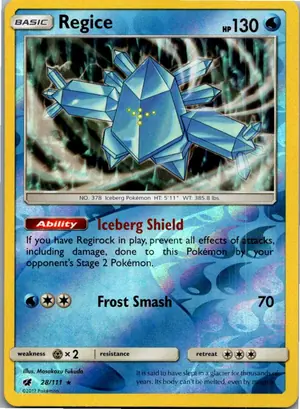 Pokémon-Karte Regice 28/111 Aufziehen der Sturmröte