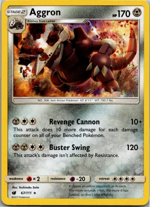 Pokémon-Karte Aggron Stolloss 67/111 Aufziehen der Sturmröte