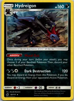 Pokémon-Karte Hydreigon Trikephalo 62/111 Aufziehen der Sturmröte