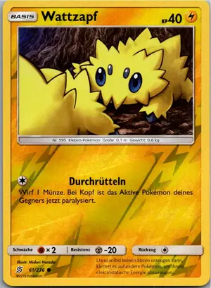 Pokémon-Karte Wattzapf 61/236 Bund der Gleichgesinnten