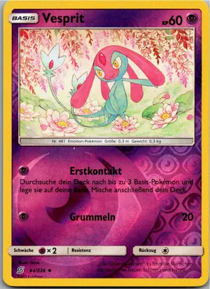 Pokémon-Karte Vesprit 84/236 Bund der Gleichgesinnten