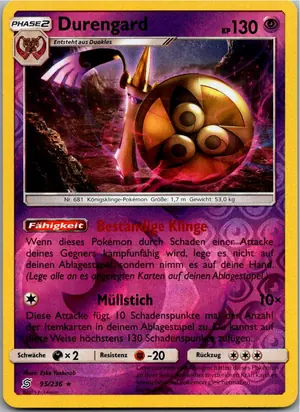 Pokémon-Karte Durengard 95/236 Bund der Gleichgesinnten