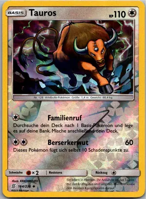 Pokémon-Karte Tauros 164/236 Bund der Gleichgesinnten
