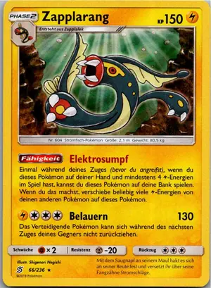 Pokémon-Karte Zapplarang 66/236 Bund der Gleichgesinnten