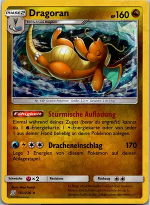 Pokémon-Karte Dragoran 151/236 Bund der Gleichgesinnten
