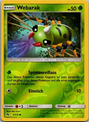 Pokémon-Karte Webarak 9/214 Echo des Donners