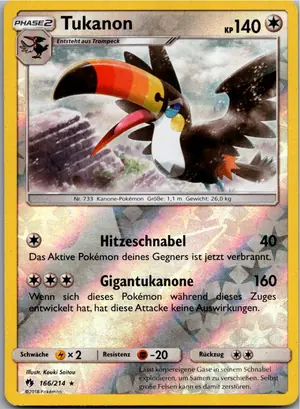 Pokémon-Karte Tukanon 166/214 Echo des Donners