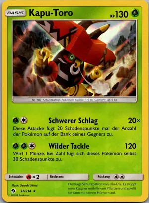 Pokémon-Karte Kapu-Toro 37/214 Echo des Donners