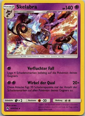 Pokémon-Karte Skelabra 103/214 Echo des Donners