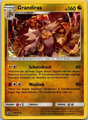 Pokémon-Karte Grandiras 54/70 Majestät Der Drachen