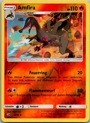 Pokémon-Karte Amfira 14/70 Majestät Der Drachen