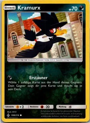 Pokémon-Karte Kramurx 108/214 Kräfte im Einklang