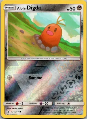 Pokémon-Karte Alola-Digda 121/214 Kräfte im Einklang