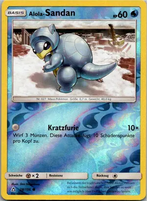 Pokémon-Karte Alola-Sandan 28/156 Ultra-Prisma