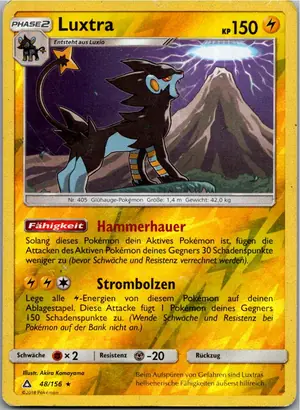 Pokémon-Karte Luxtra 48/156 Ultra-Prisma