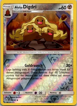 Pokémon-Karte Alola-Digdri 79/156 Ultra-Prisma