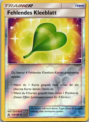 Pokémon-Karte Fehlendes Kleeblatt 129/156 Ultra-Prisma