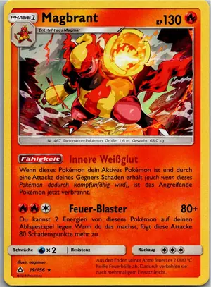 Pokémon-Karte Magbrant 19/156 Ultra-Prisma