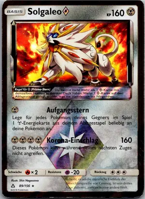 Pokémon-Karte Solgaleo Prisma-Stern 89/156 Ultra-Prisma