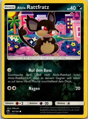 Pokémon-Karte Alola-Rattfratz 84/168 Sturm Am Firmament